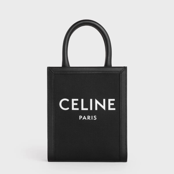 【人気商品】セリーヌ*ミニバーティカル偽物キャンバスショルダーバッグ*ブラック